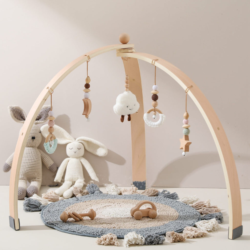 🧸 Kindra Wood Gym™ – Premium Wooden Baby Play Gym