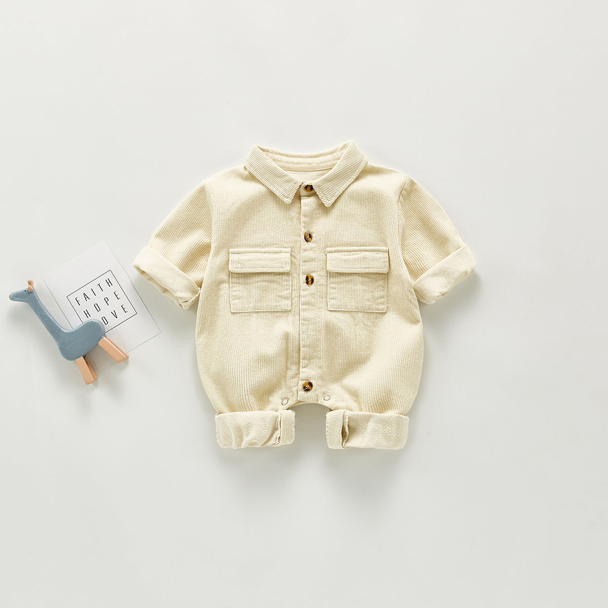 🤍 Kindra CozySuit™ – Cotton Baby One-Piece Romper Jacket