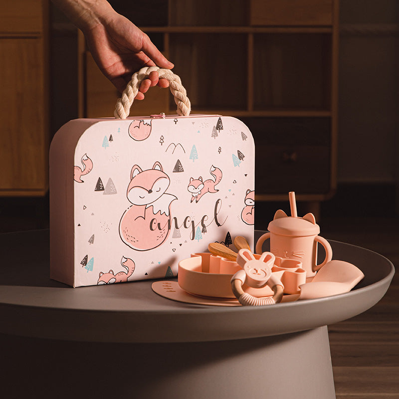 🍼 Kindra LittleFeast™ – Baby Silicone Tableware Gift Set