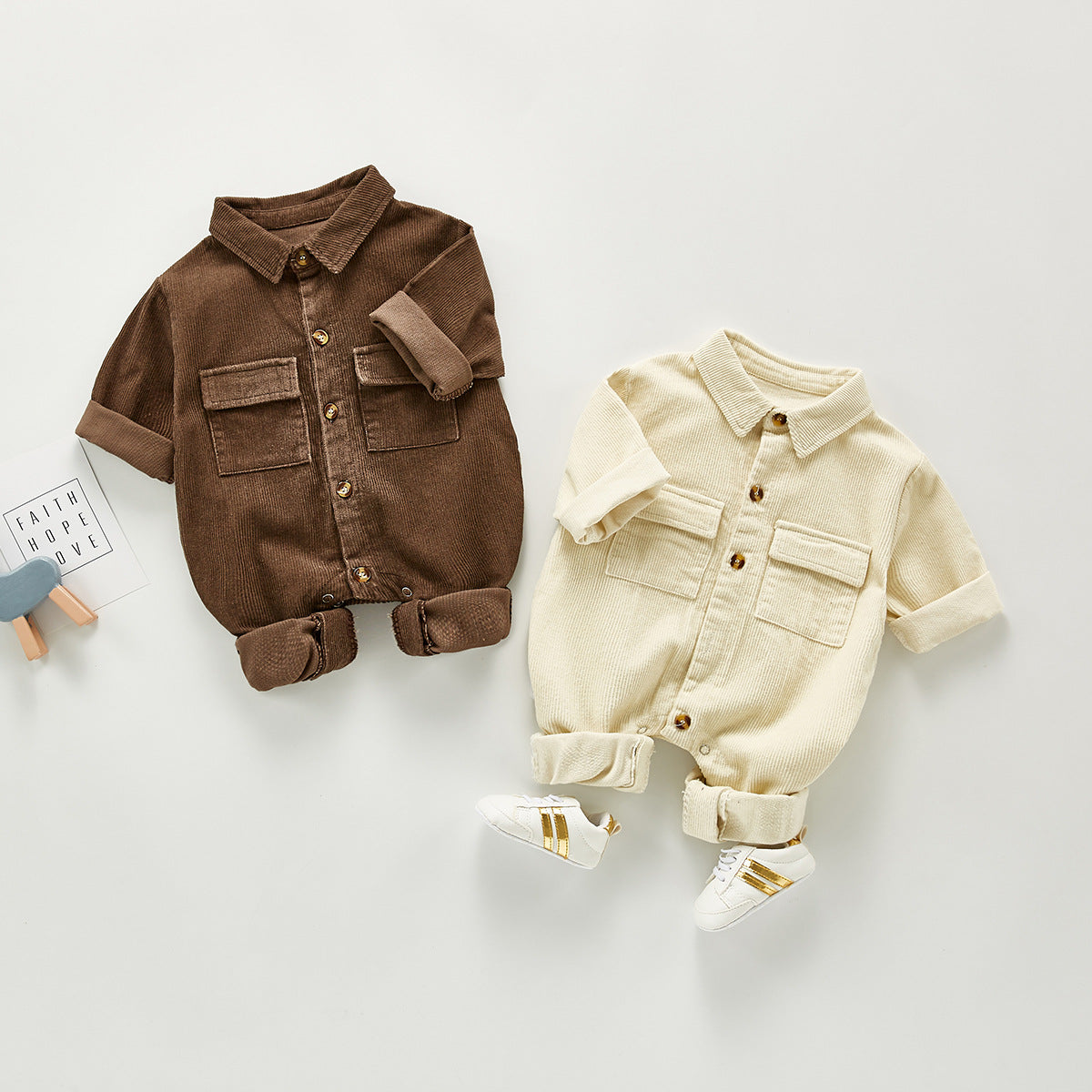 🤍 Kindra CozySuit™ – Cotton Baby One-Piece Romper Jacket