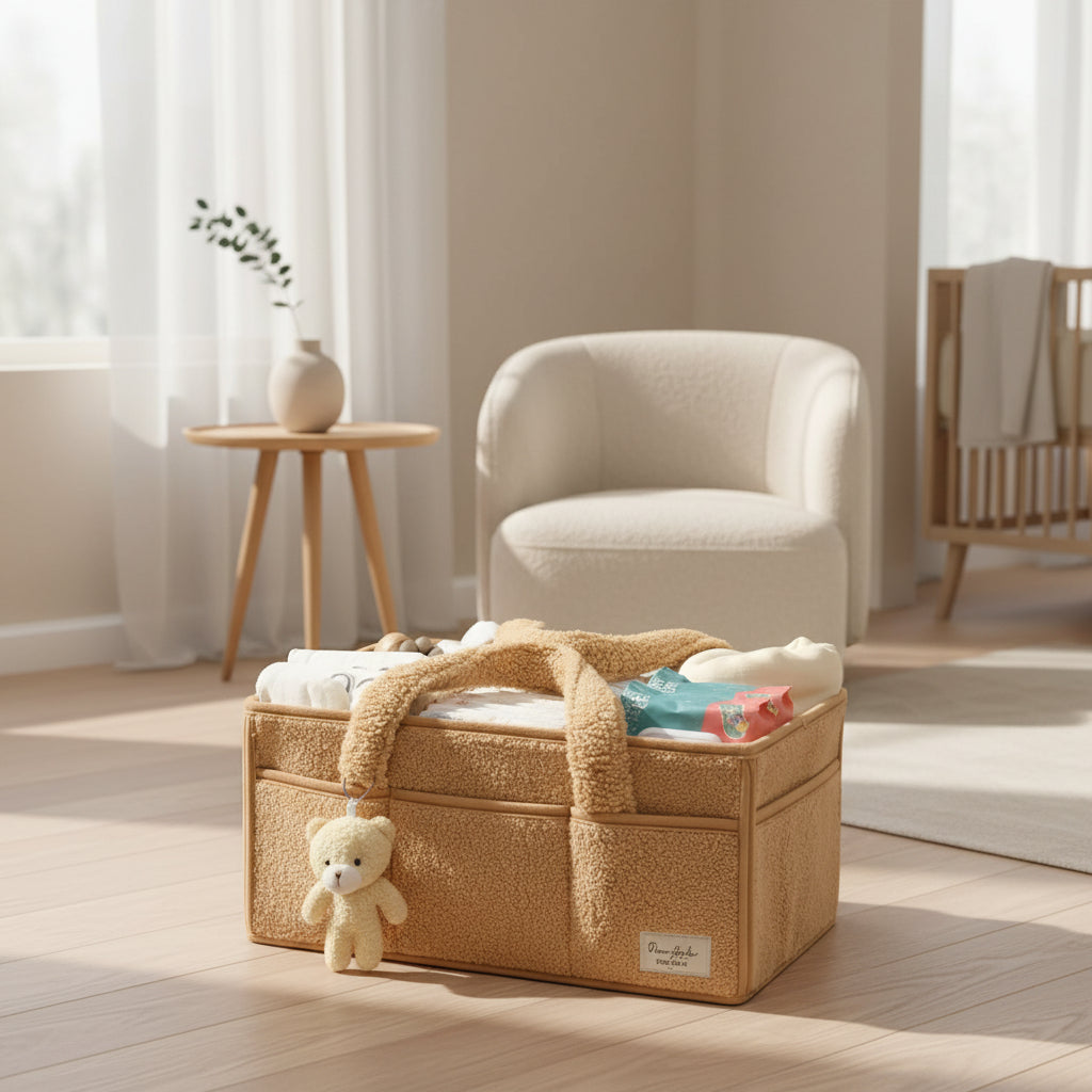 🧺 Kindra Soft Baby Organizer™ – Premium Nursery Storage Caddy