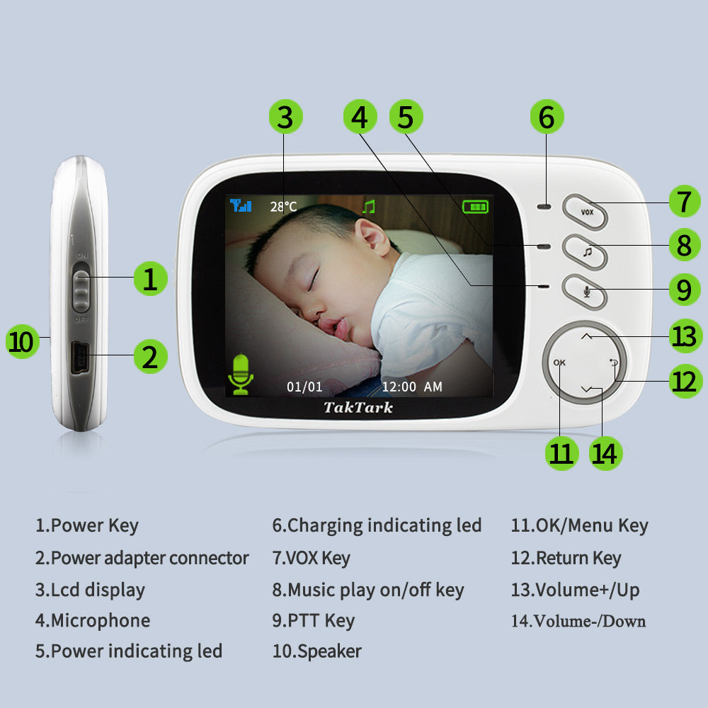 👶 Kindra CareView™ – 3.2” Digital Baby Monitor