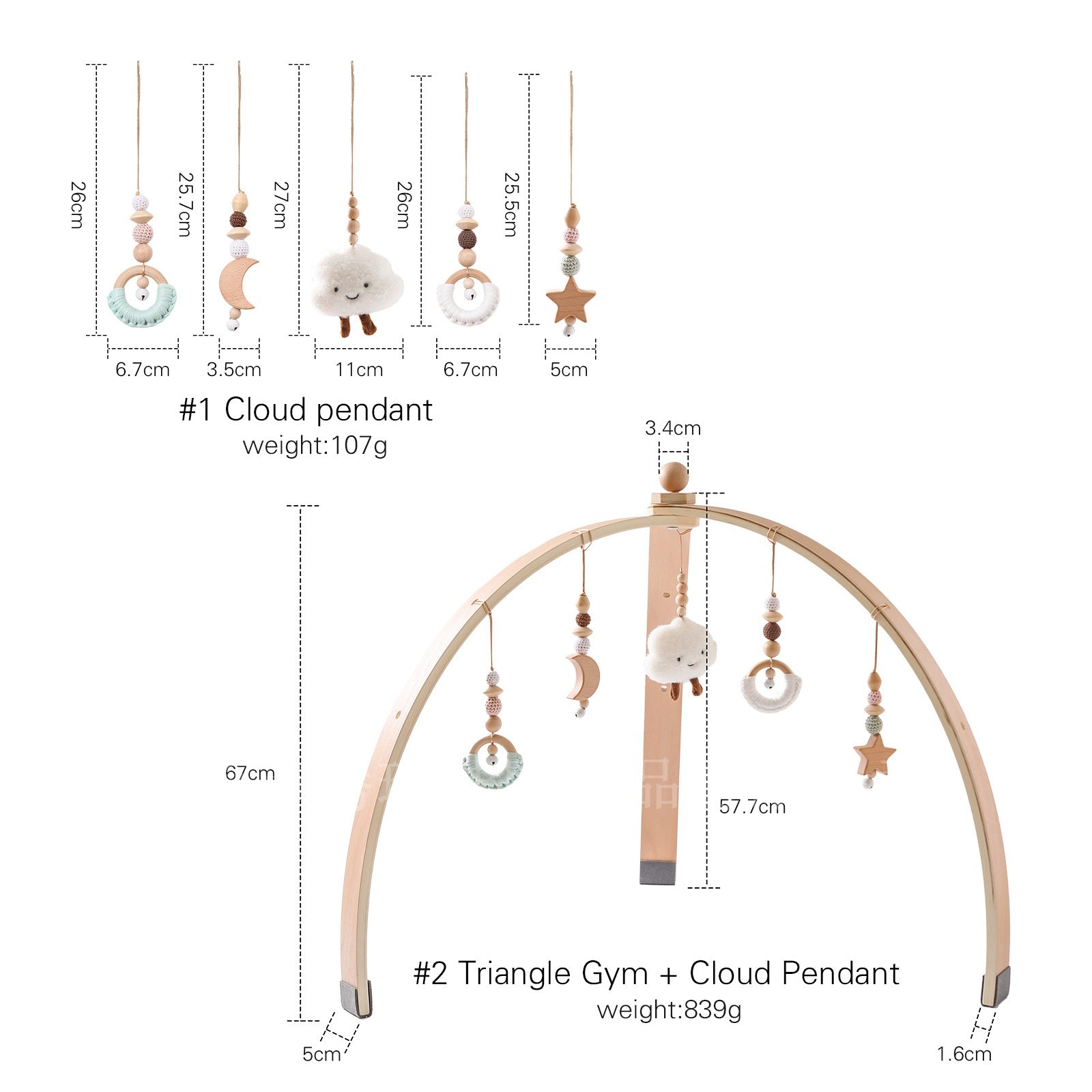 🧸 Kindra Wood Gym™ – Premium Wooden Baby Play Gym