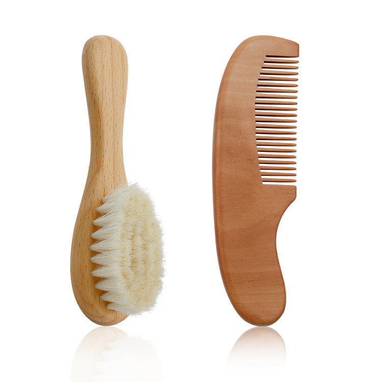 🤍 Kindra GentleTouch™ – Baby Wooden Brush & Comb Set