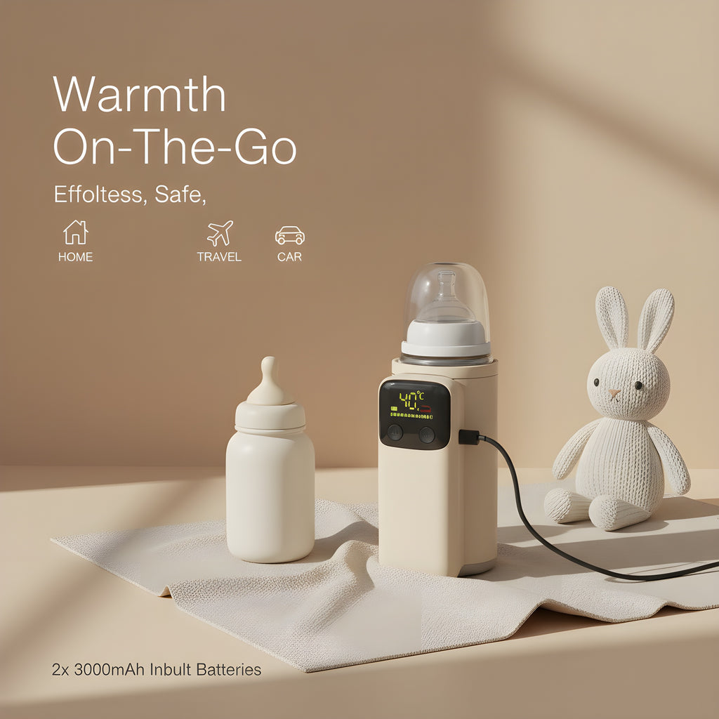 🍼 Kindra WarmGo™ – Portable Bottle Warmer (6 Heating Levels)
