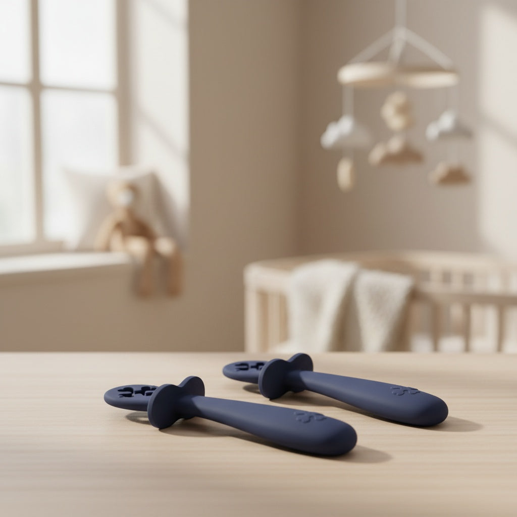 🥄 Kindra PureSpoon™ – Simple Silicone Baby Spoon (2-Pack)