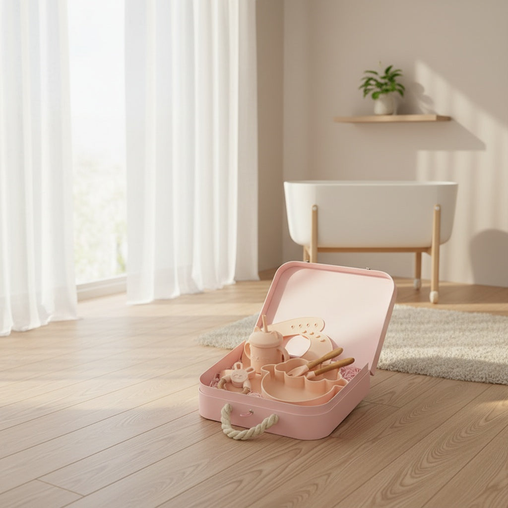 🍼 Kindra LittleFeast™ – Baby Silicone Tableware Gift Set