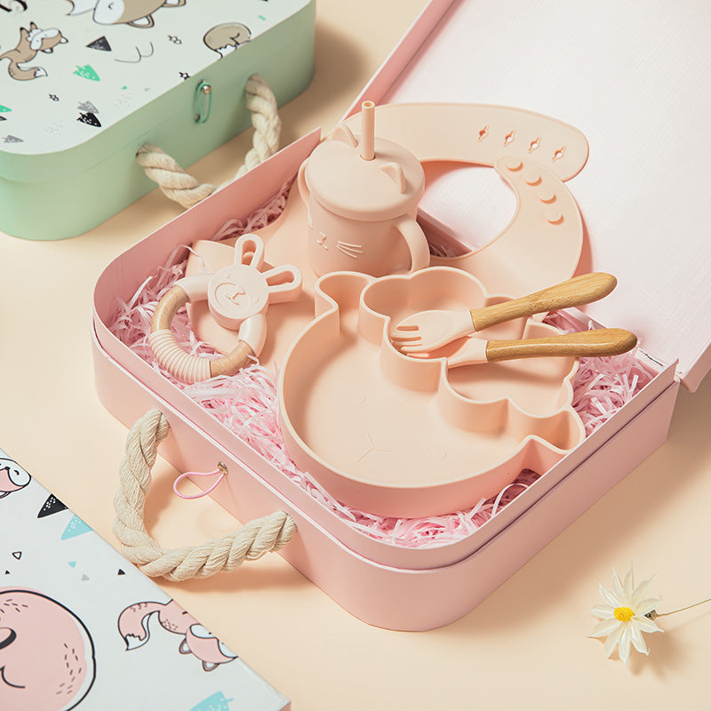 🍼 Kindra LittleFeast™ – Baby Silicone Tableware Gift Set