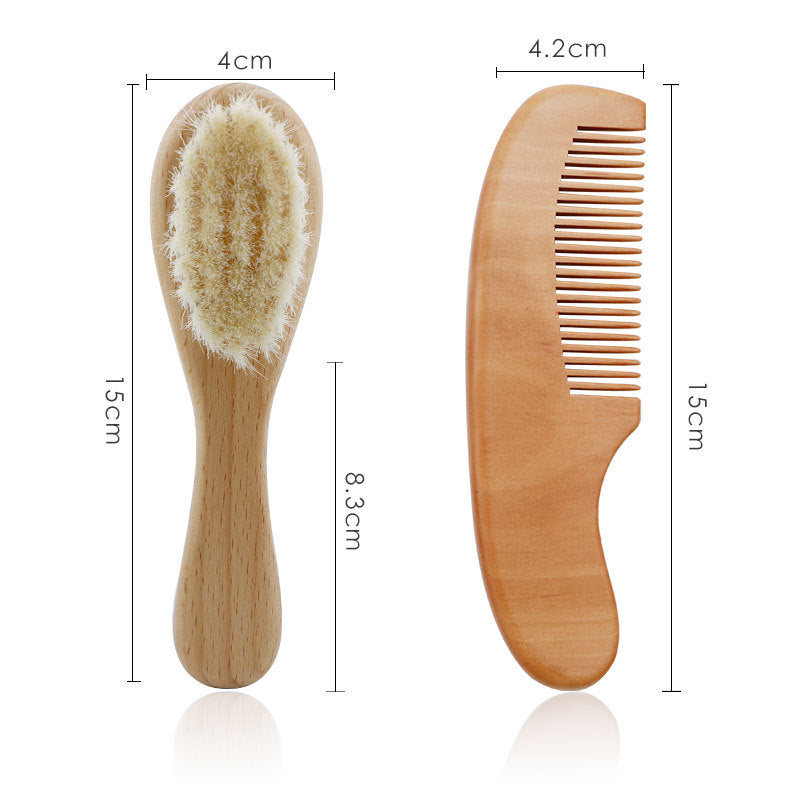 🤍 Kindra GentleTouch™ – Baby Wooden Brush & Comb Set