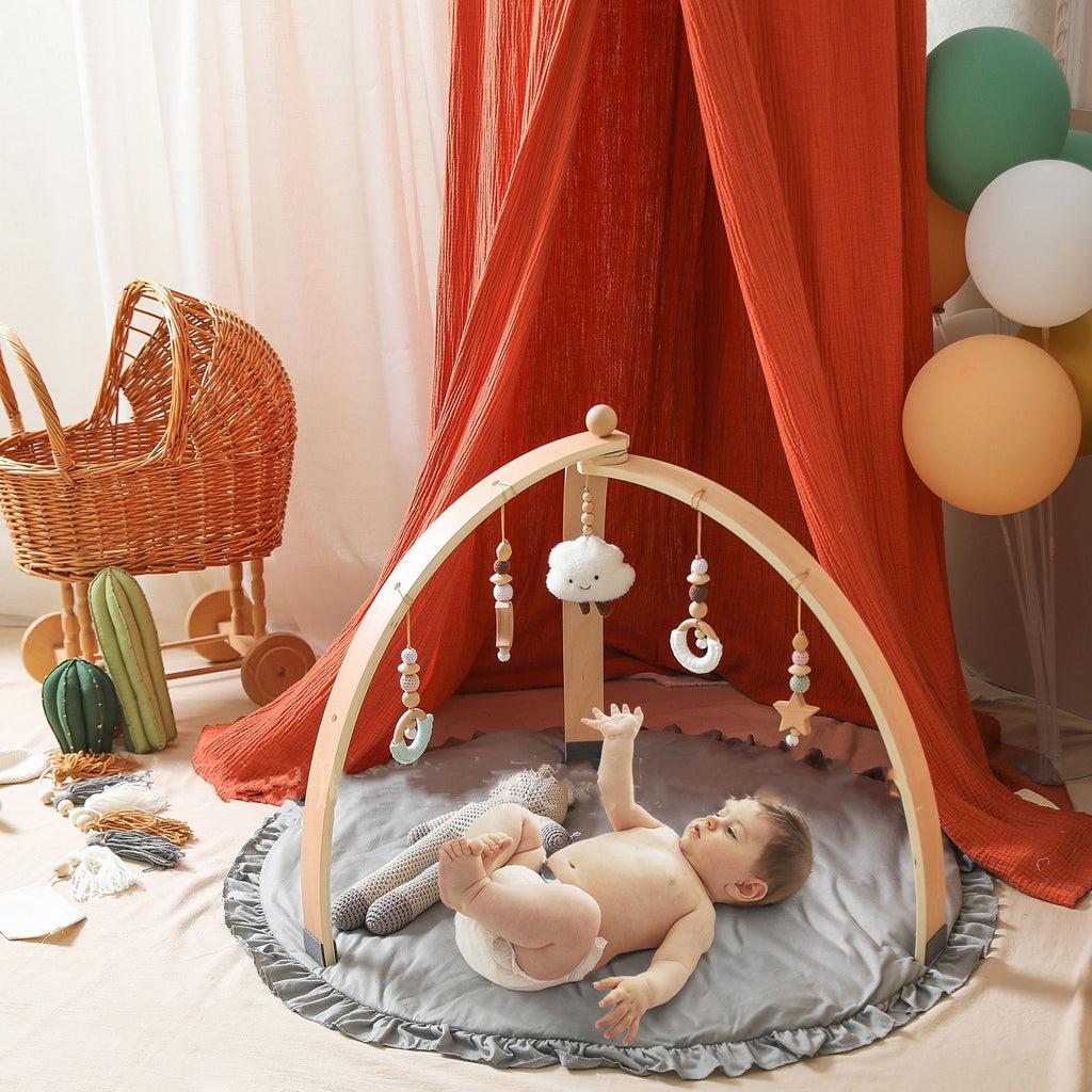 🧸 Kindra Wood Gym™ – Premium Wooden Baby Play Gym