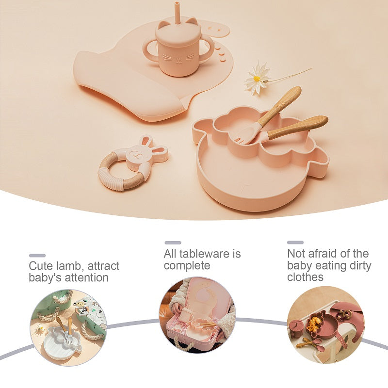 🍼 Kindra LittleFeast™ – Baby Silicone Tableware Gift Set
