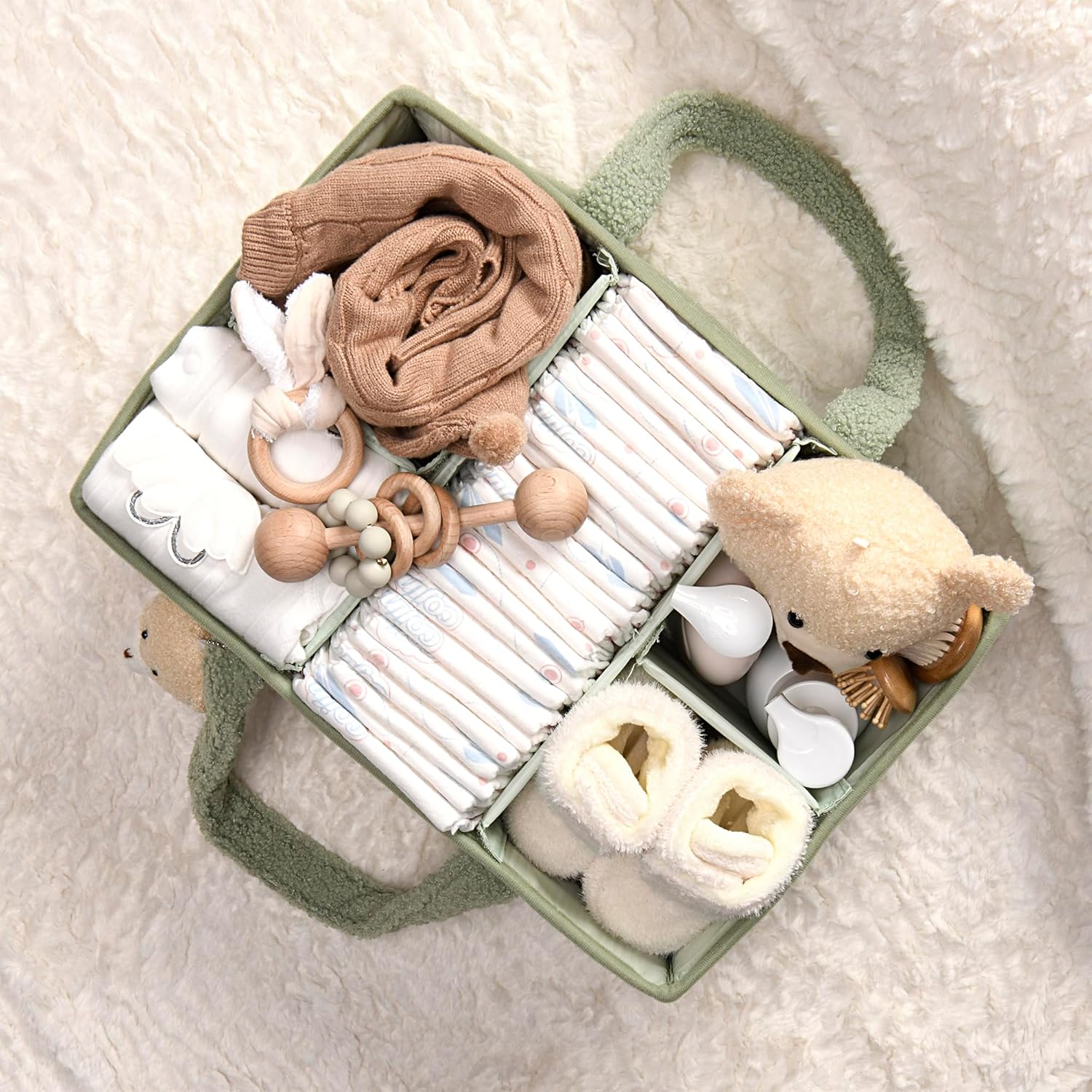 🧺 Kindra Soft Baby Organizer™ – Premium Nursery Storage Caddy